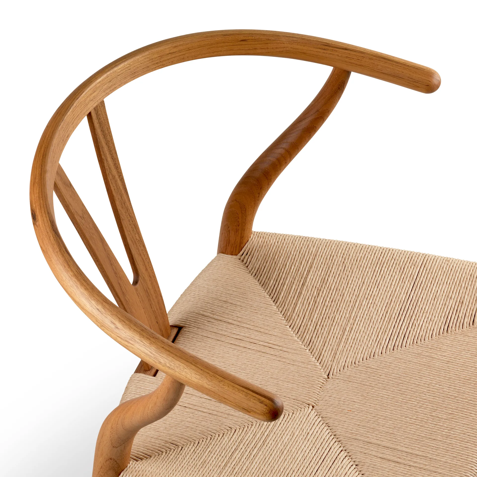 CH24 Y-stol, Oljad teak-naturflätad Carl Hansen & Søn