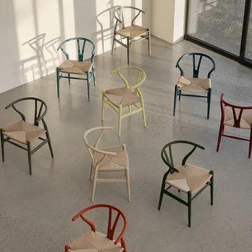 CH24 Y-stol Soft Crawford Wegner - Terracotta-naturflätad - Carl Hansen & Søn