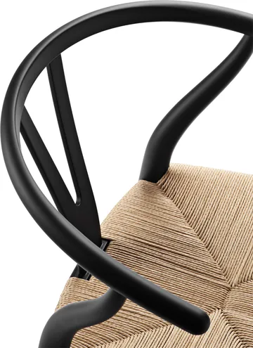 CH24 Y-stol Soft naturflätad sits - Black S9000-N - Carl Hansen & Søn
