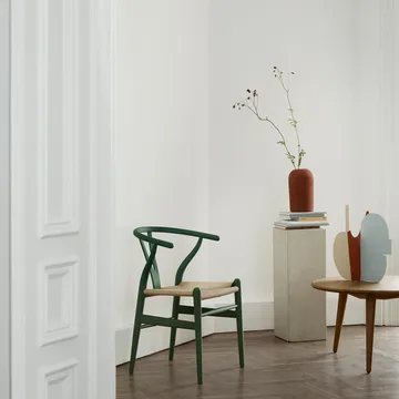 CH24 Y-stol Soft naturflätad sits - Green S8010-G10Y - Carl Hansen & Søn