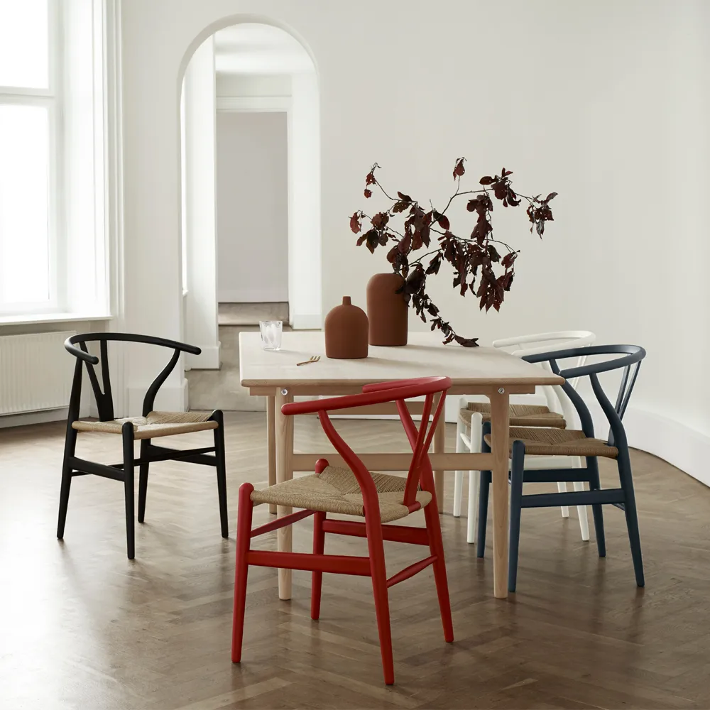 CH24 Y-stol Soft naturflätad sits, Grey S7502­-B Carl Hansen & Søn