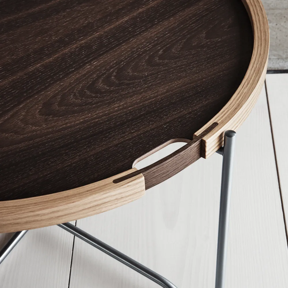 CH417 Tray brickbord rostfritt stål, Rökoljad ek Carl Hansen & Søn