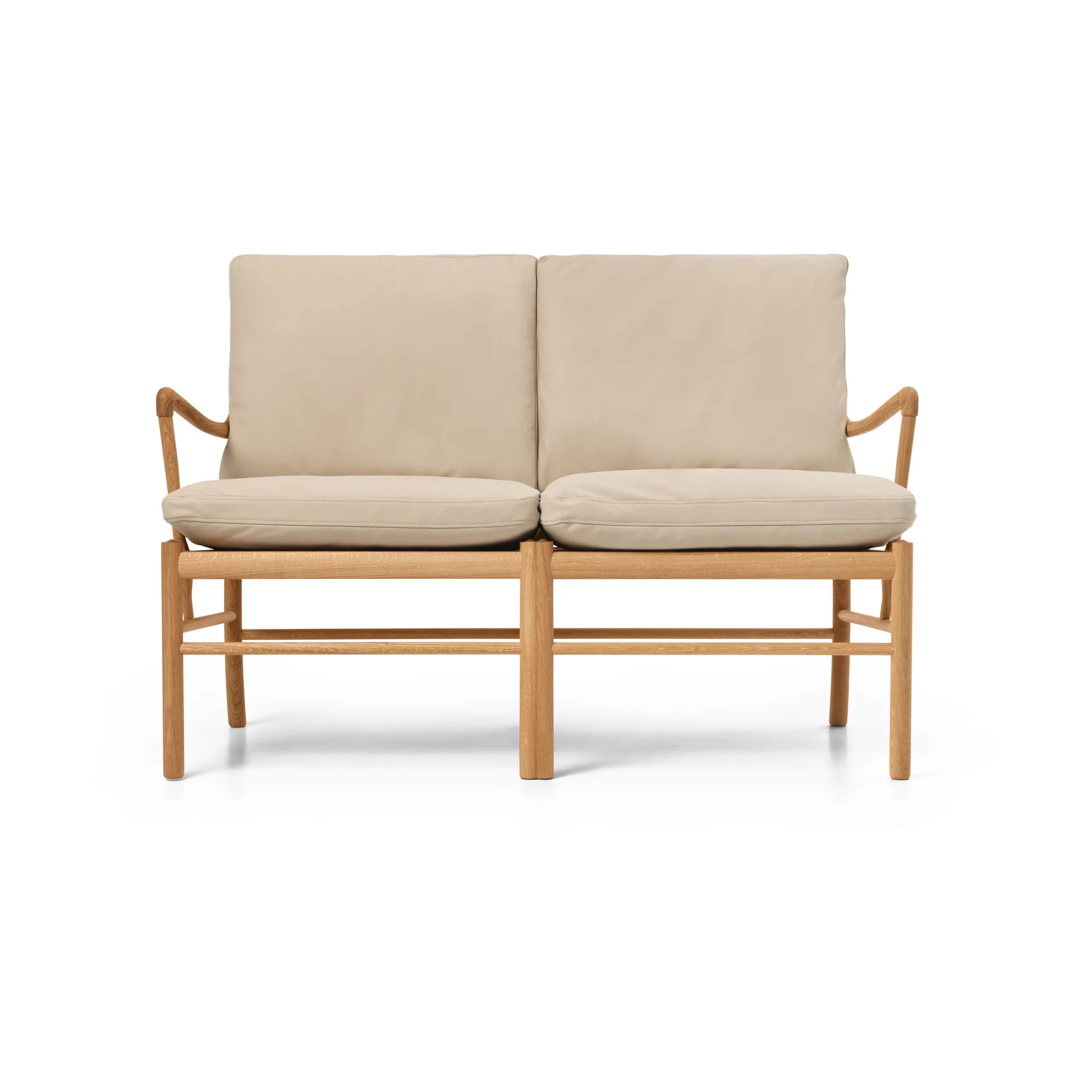 OW149-2 Colonial soffa 2-sits, Terra 20365-oljad ek Carl Hansen & Søn