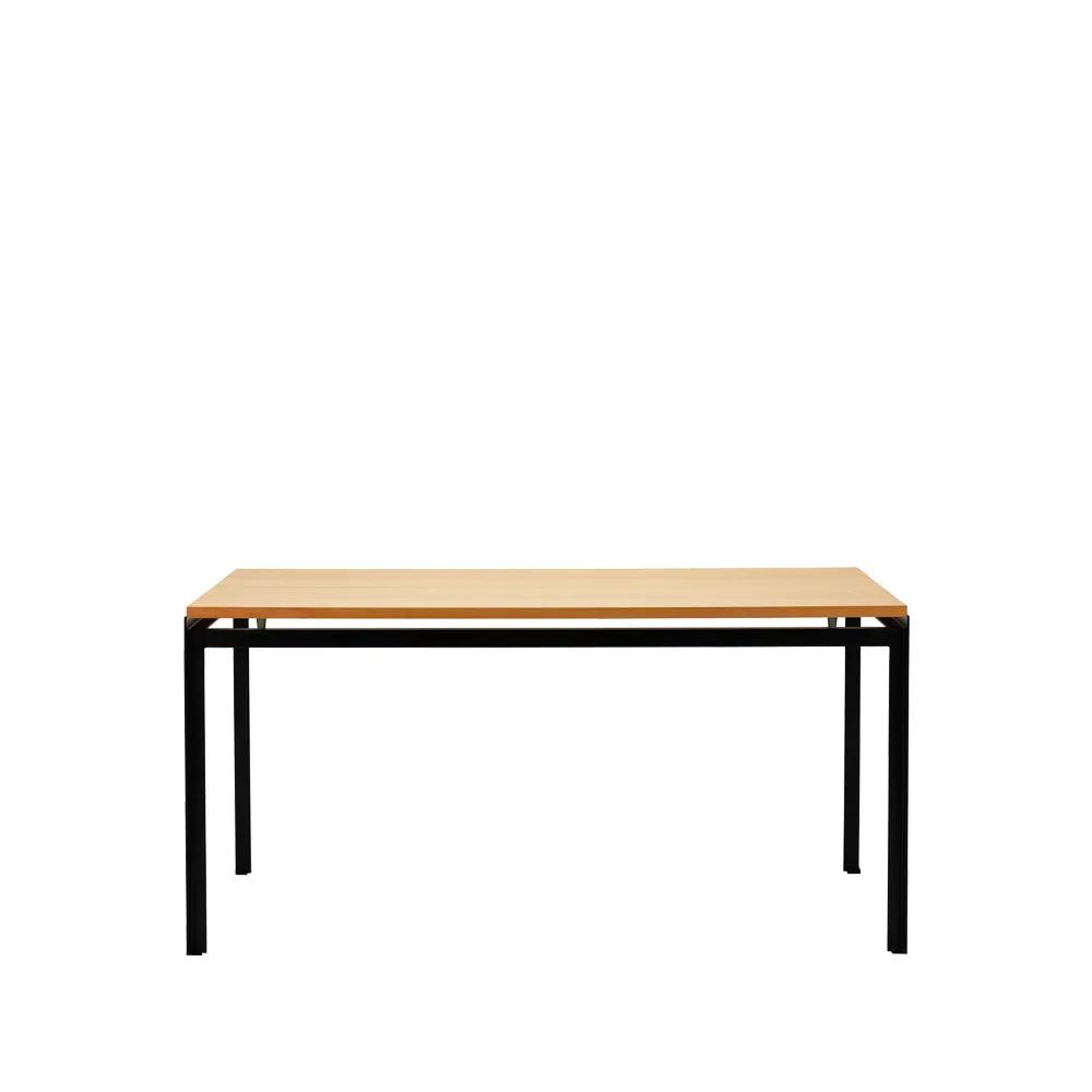 PK52A studentskrivbord pulverlackerat stål, Klarlackad ek-svart  Carl Hansen & Søn