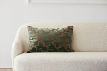 Chand kuddfodral 40x60 cm - Forest green-cognac - Chhatwal & Jonsson