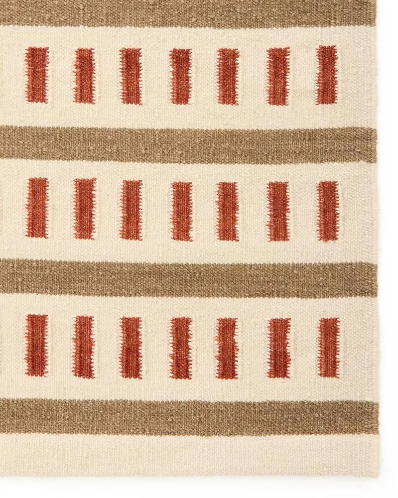 Ladakh ullmatta, Off white-beige-rust, 180x270 cm Chhatwal & Jonsson