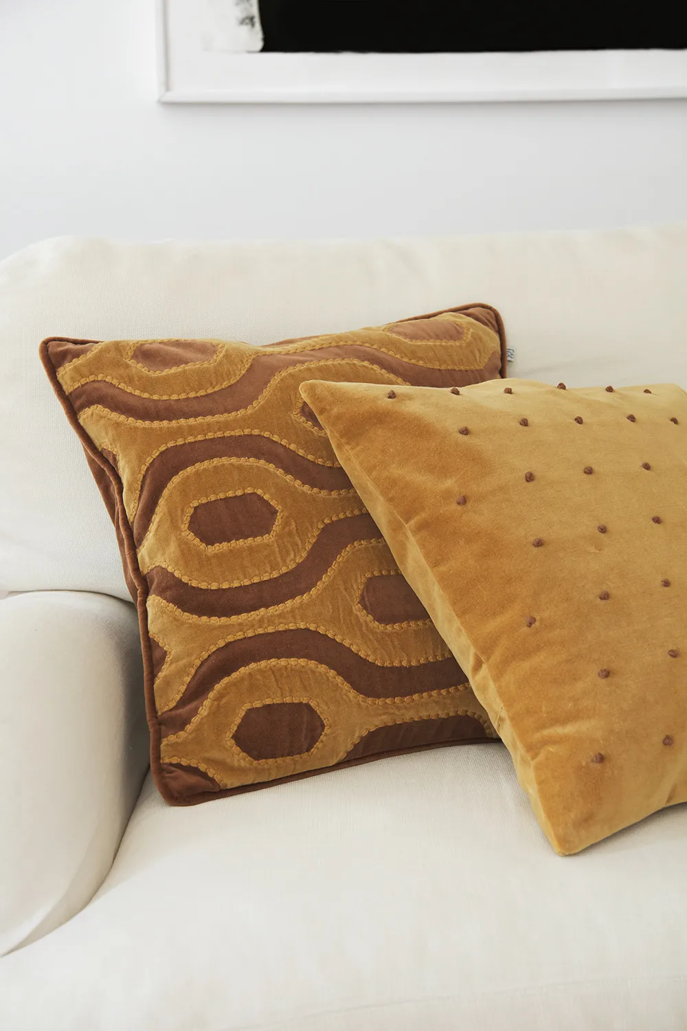 Roma kuddfodral 50x50 cm, Masala yellow-cognac Chhatwal & Jonsson