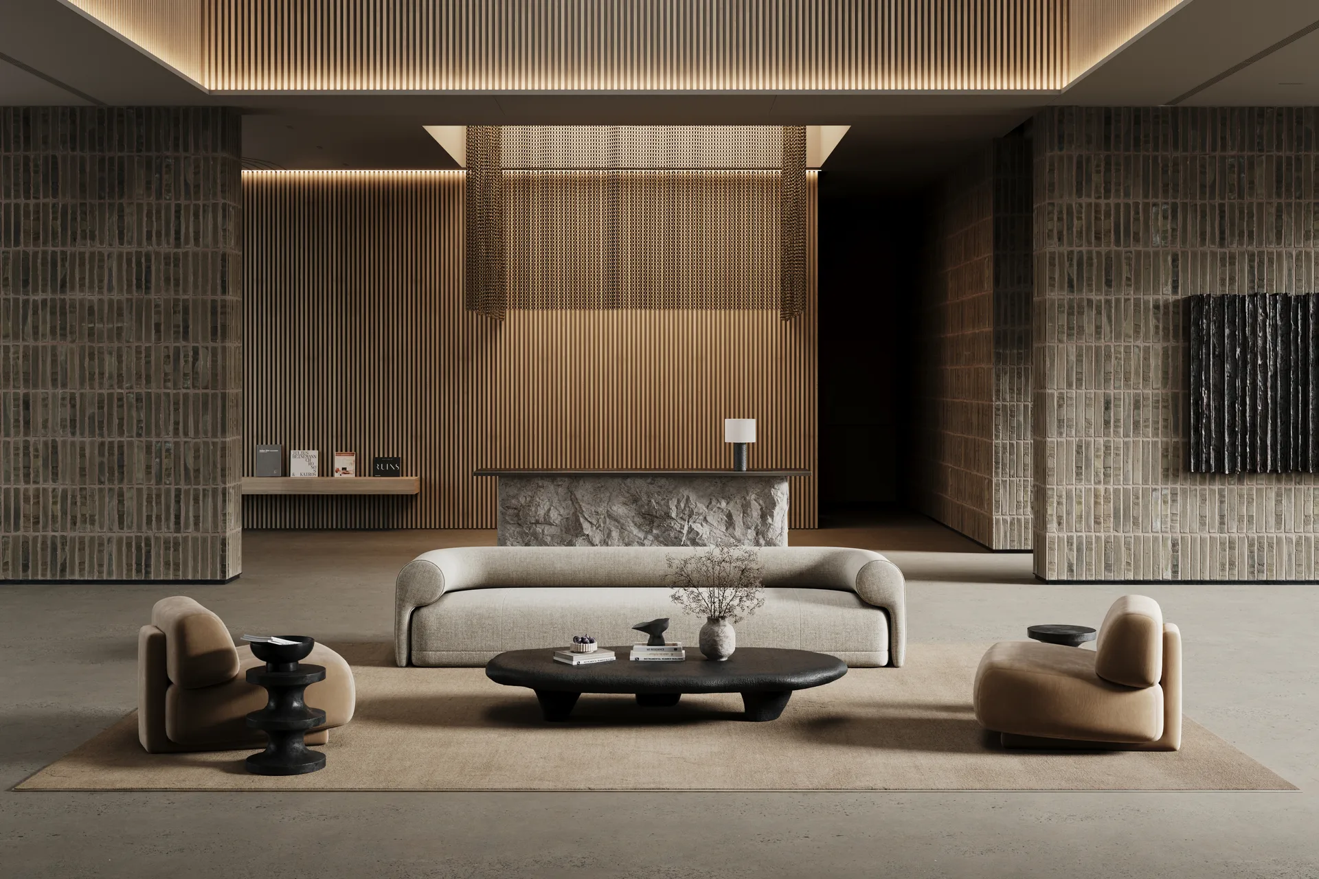 Lobby matta med langett, Beige, 200x300 cm Classic Collection