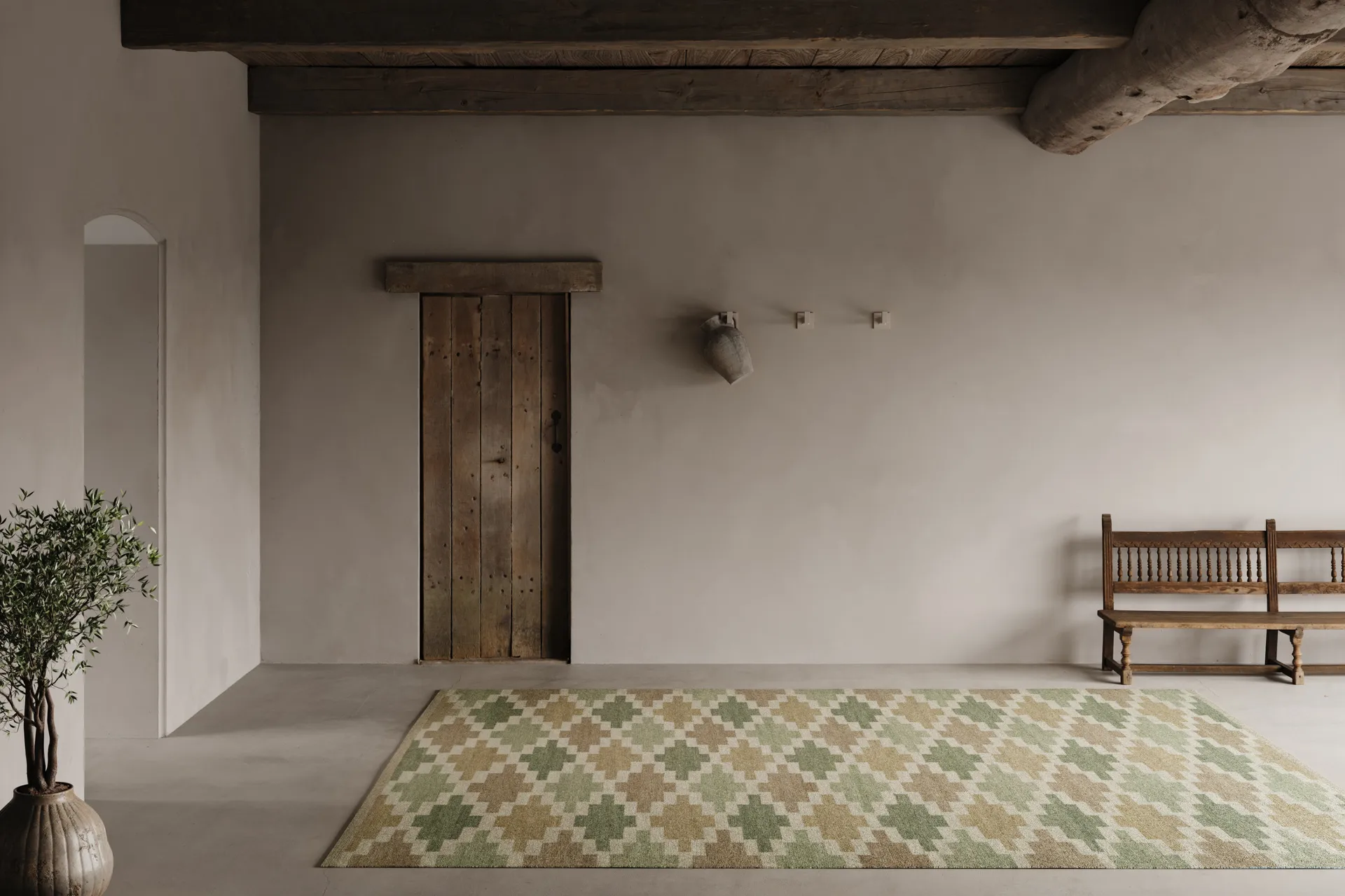 Röllakan Korsnäs matta, Grönbeige, 250x350 cm Classic Collection