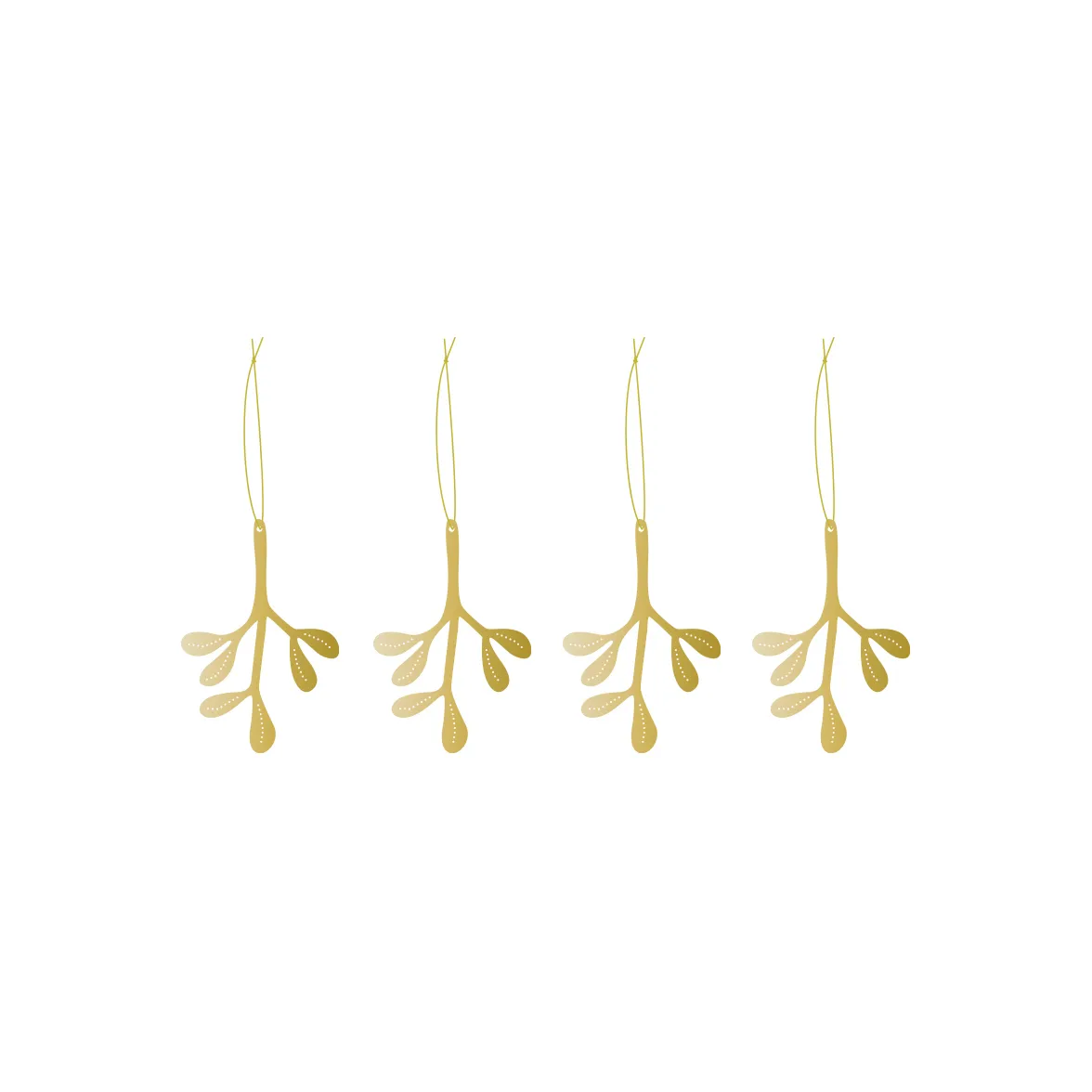 Cooee julhänge mässing 4-pack, Mistletoe Cooee Design