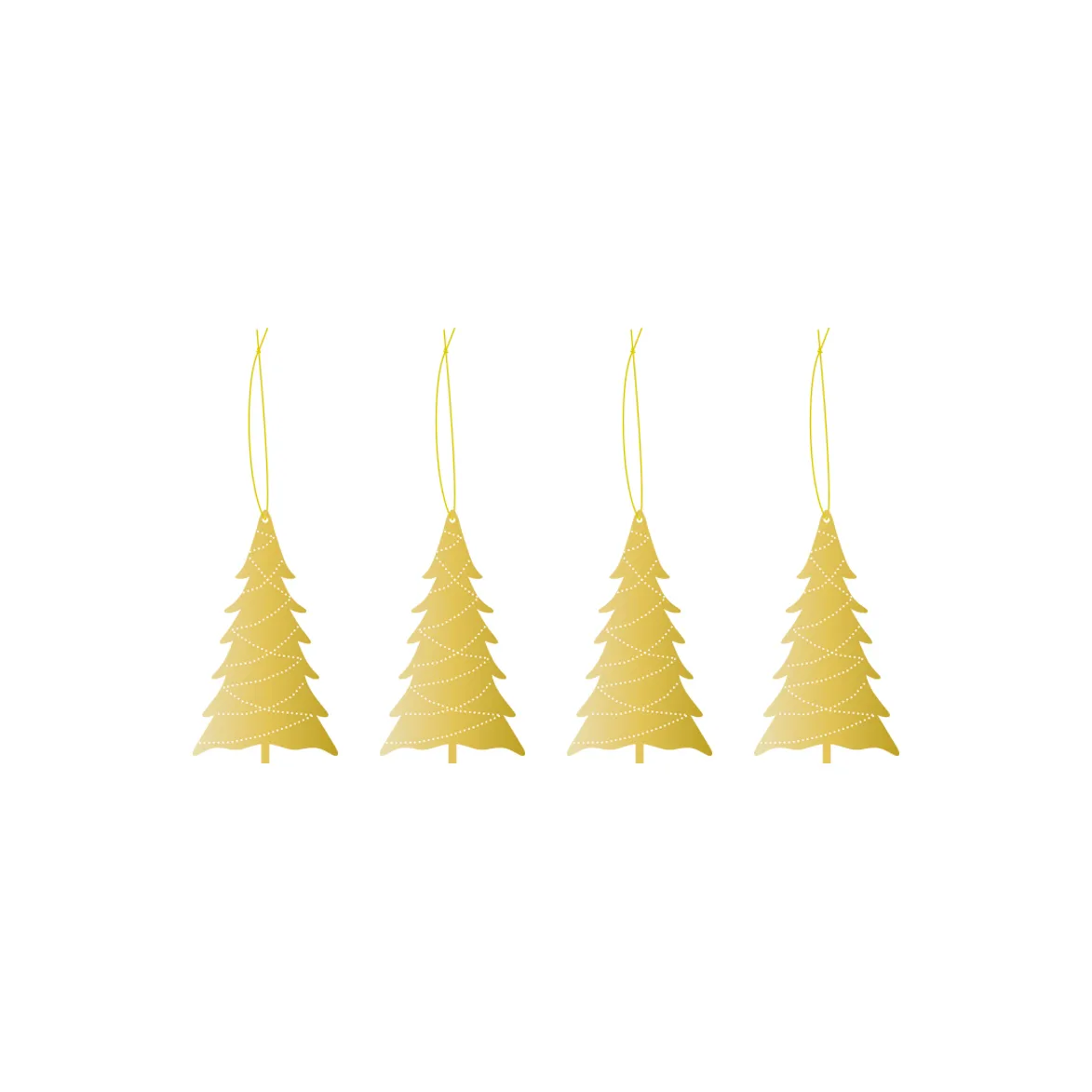 Cooee julhänge mässing 4-pack, Tree Cooee Design
