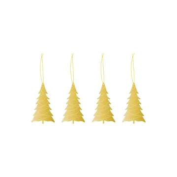Cooee julhänge mässing 4-pack - Tree - Cooee Design