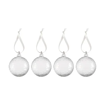 Gry Marble julkula Ø8 cm 4-pack - Clear - Cooee Design