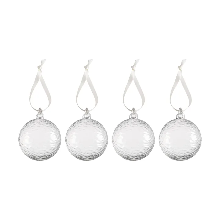Gry Marble julkula Ø8 cm 4-pack - Clear - Cooee Design