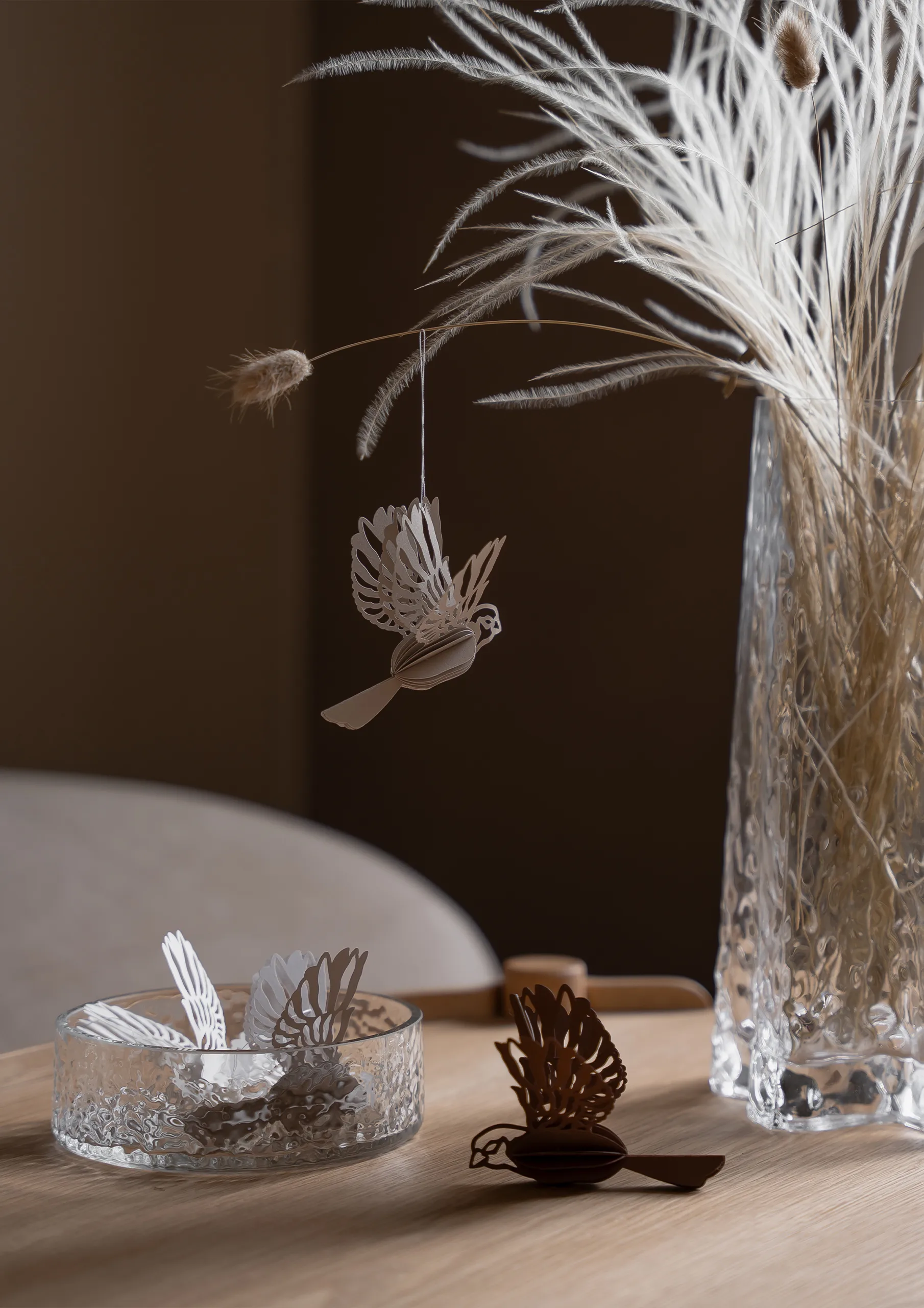 Paper bird dekorationshänge 2-pack, Sand Cooee Design