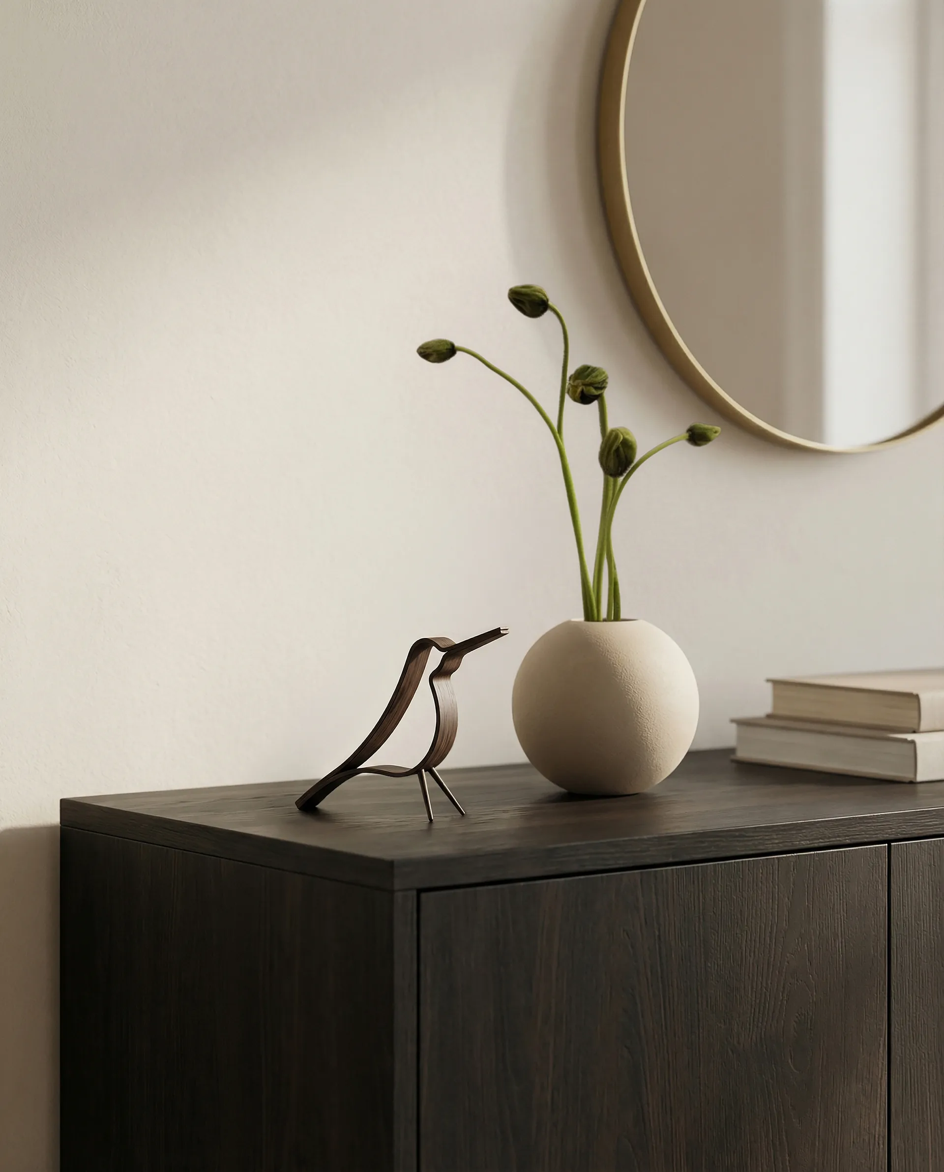 Woody Bird liten, Mörkbetsad ek Cooee Design