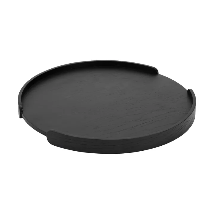 Woody bricka - Svartbetsad ek, Ø35 cm - Cooee Design
