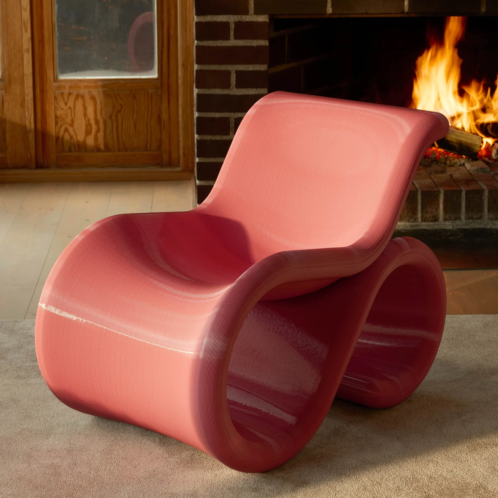 Éclair chair loungestol, Bubblegum Crème Atelier