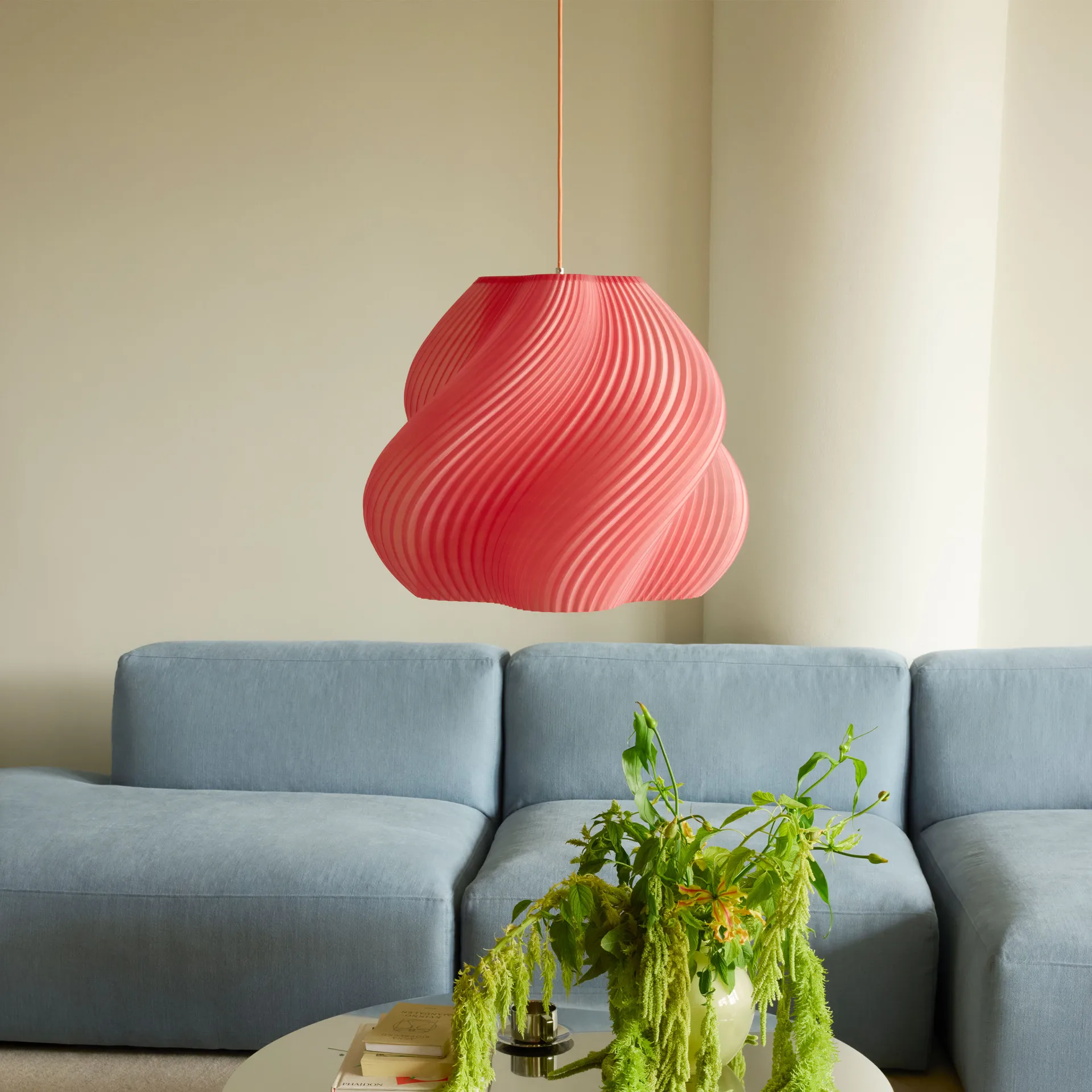 Soft Serve pendel, Peach sorbet-chrome, Mega, 60 cm Crème Atelier
