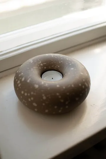 Float ljuslykta - Brown dot - DBKD
