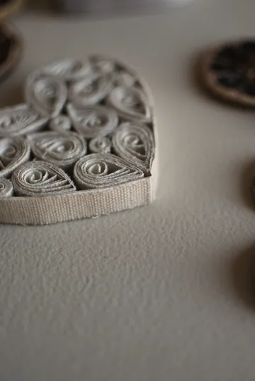 Paper heart 8 cm - Creme - DBKD