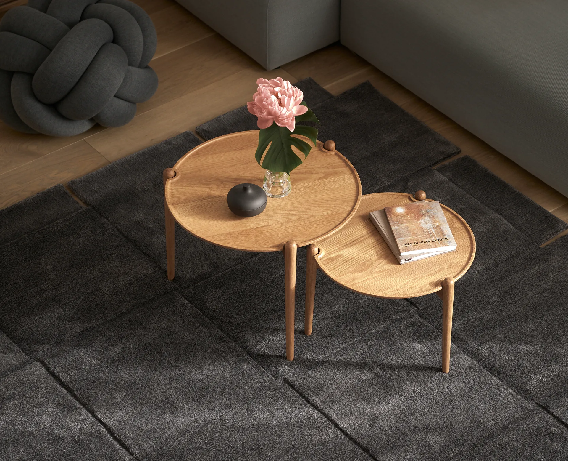 Aria soffbord, Ek, Ø50x37 cm Design House Stockholm