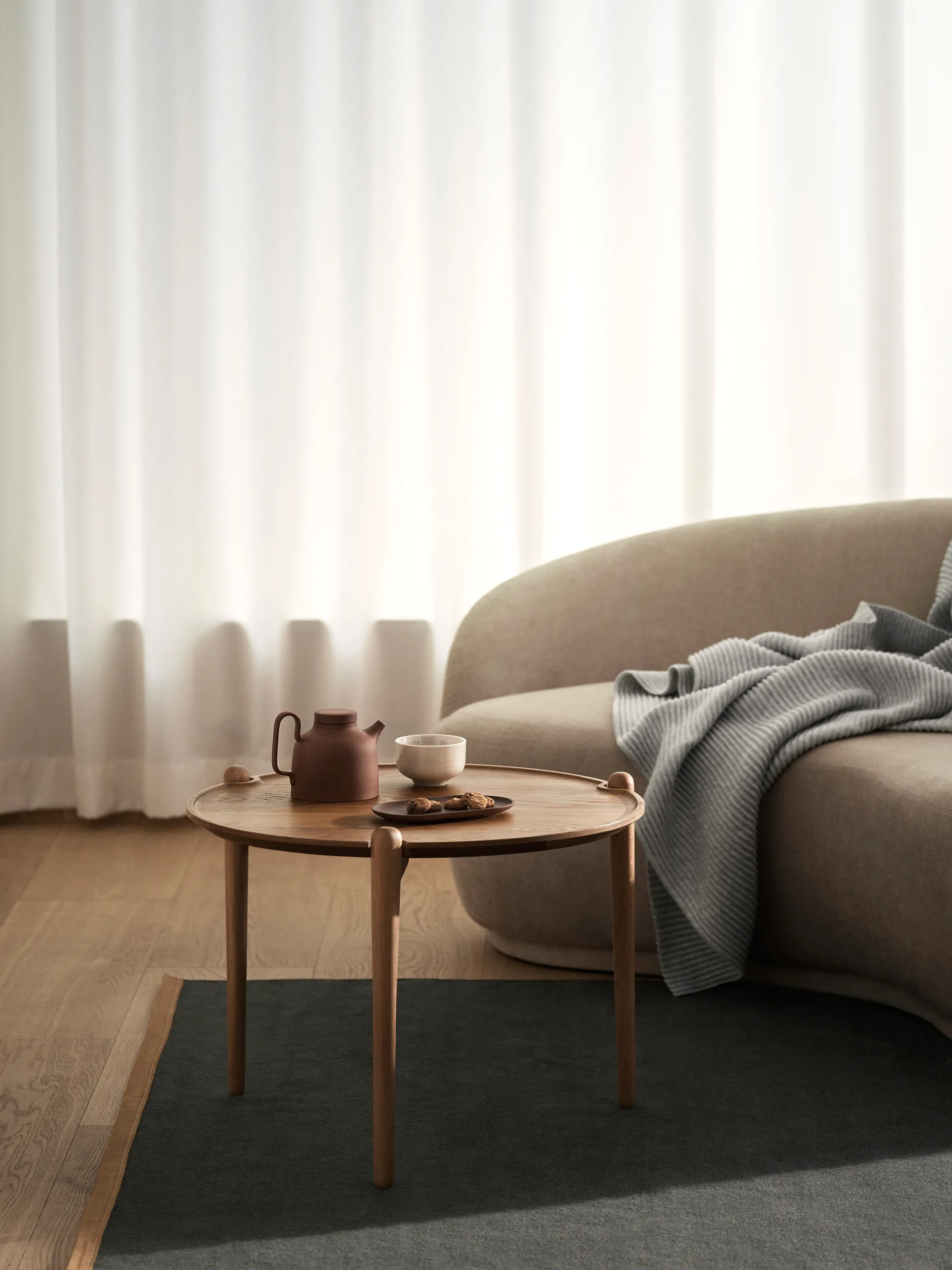 Aria soffbord, Ek, Ø60x46 cm Design House Stockholm
