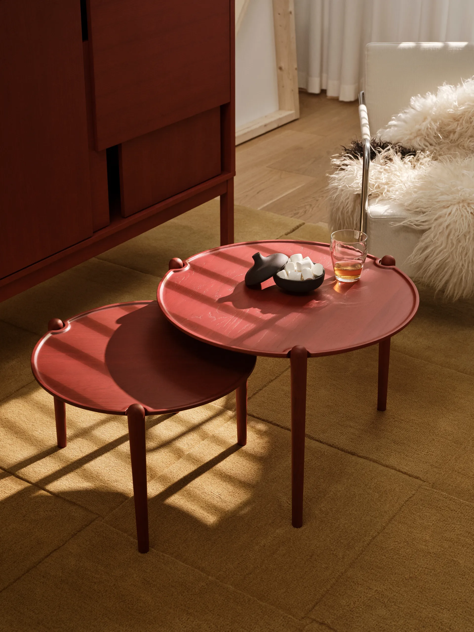 Aria soffbord, Red, Ø50x37 cm Design House Stockholm