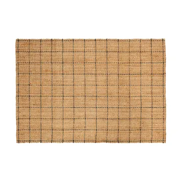 Freja jutematta rutig 160x230 cm - Natural-dark grey - Dixie