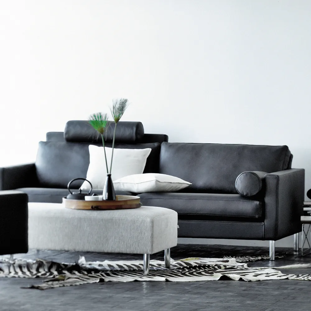 Lift soffa 210 cm dunstoppning, Tyg tangent 37 beige-stålben Eilersen