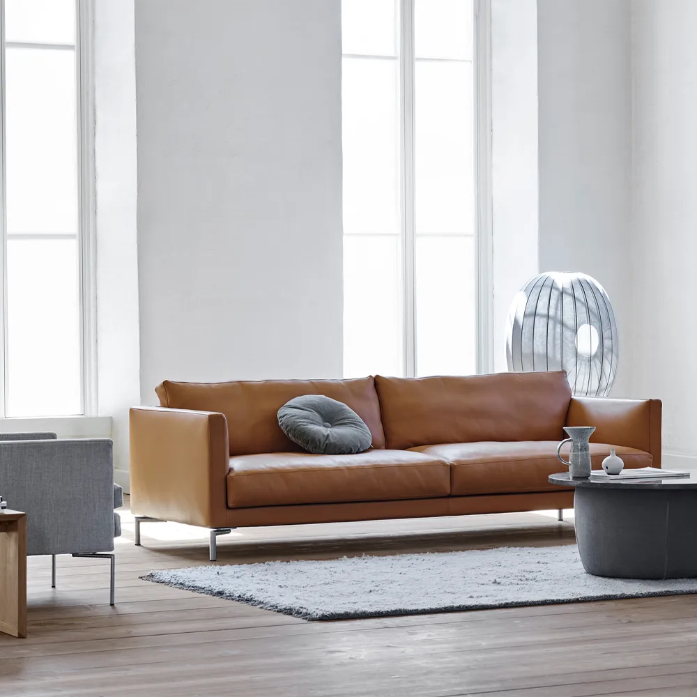 Mission soffa, tyg tangent 37 beige-240-stål Eilersen