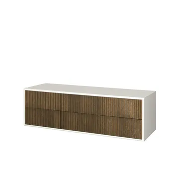 Line byrå - Walnut/white-6 lådor-vägghängd - Englesson