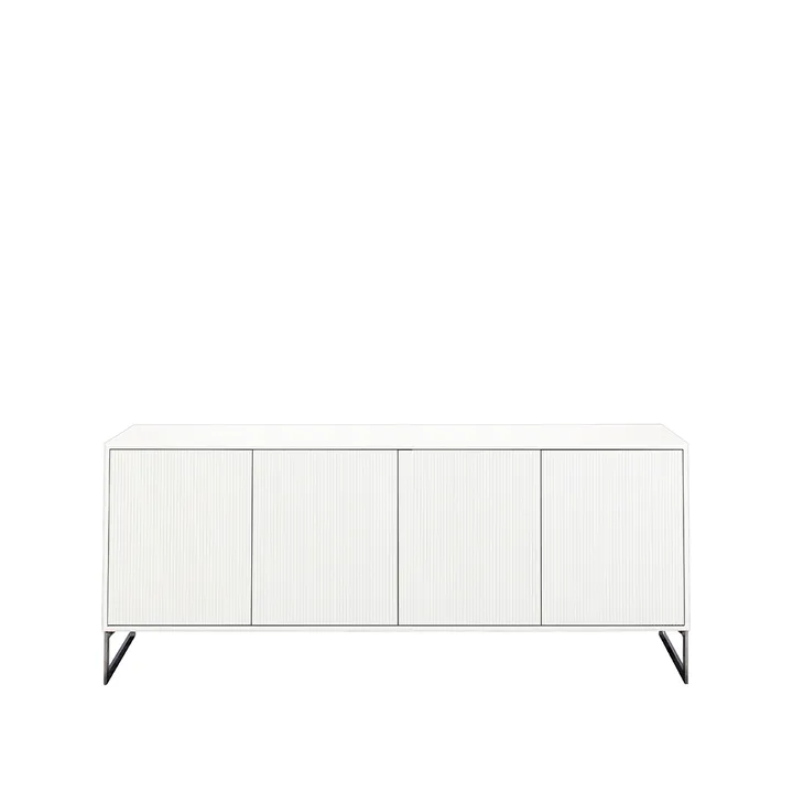 Line skänk - White-4dörrar+1+1hylla-kromben - Englesson