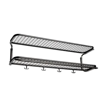 Classic 650 hatthylla - svart/krom, 2 plan, 90 cm - Essem Design