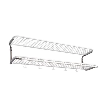 Classic 650 hatthylla - vit/krom, 2 plan, 120 cm - Essem Design