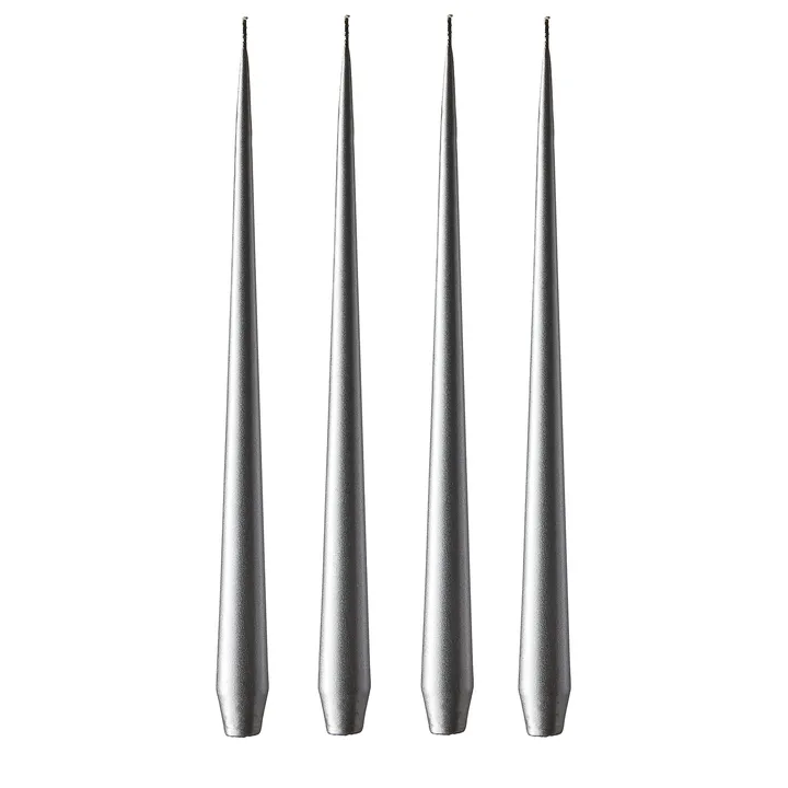 ester & erik ljus 42 cm 4-pack metallic - Silver - ester & erik
