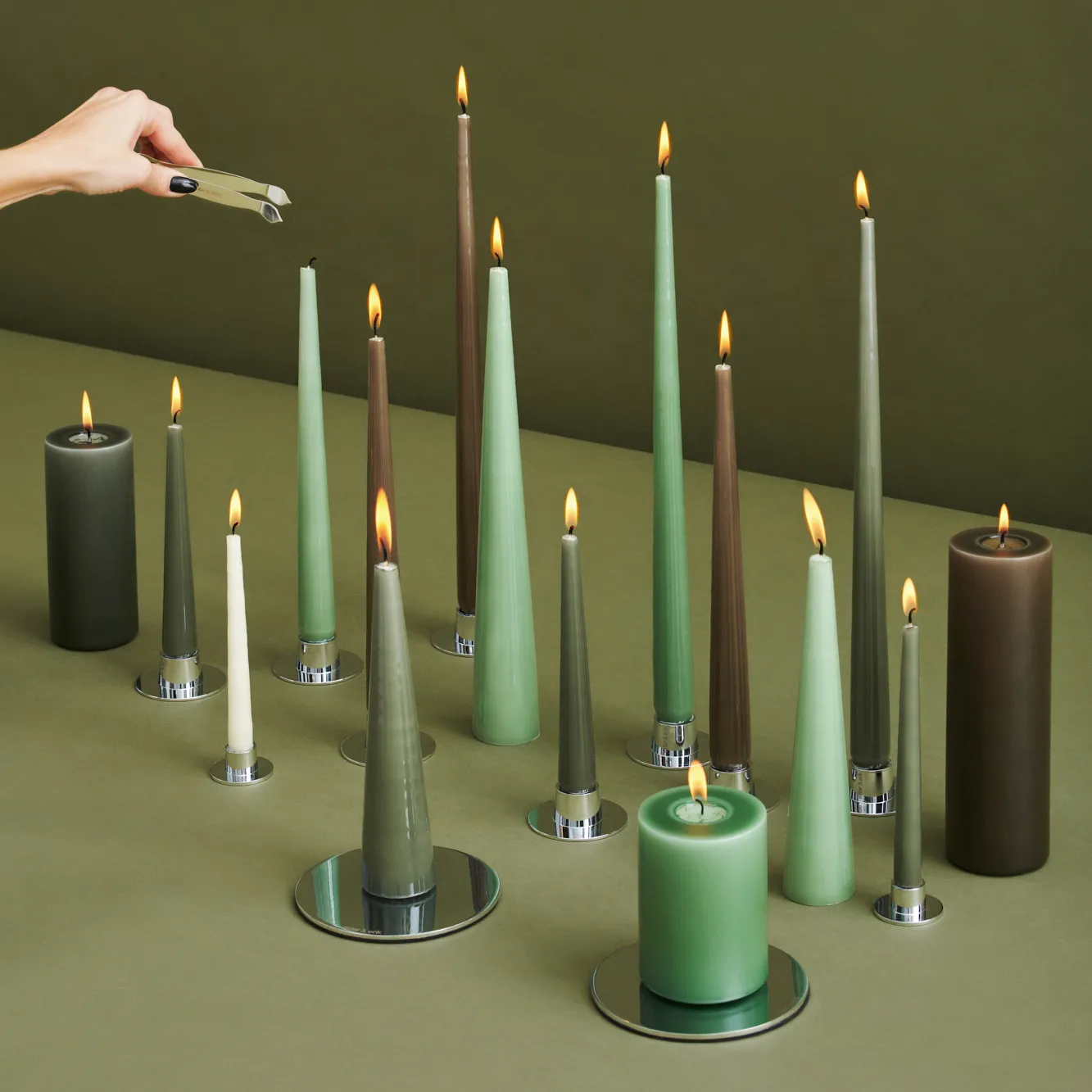 ester & erik ljus lackad 4-pack, eucalyptus, 42 cm ester & erik