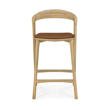 Bok barstol - Lackerad ek-läder Cognac, 65 cm - Ethnicraft