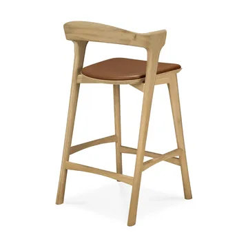Bok barstol - Lackerad ek-läder Cognac, 65 cm - Ethnicraft