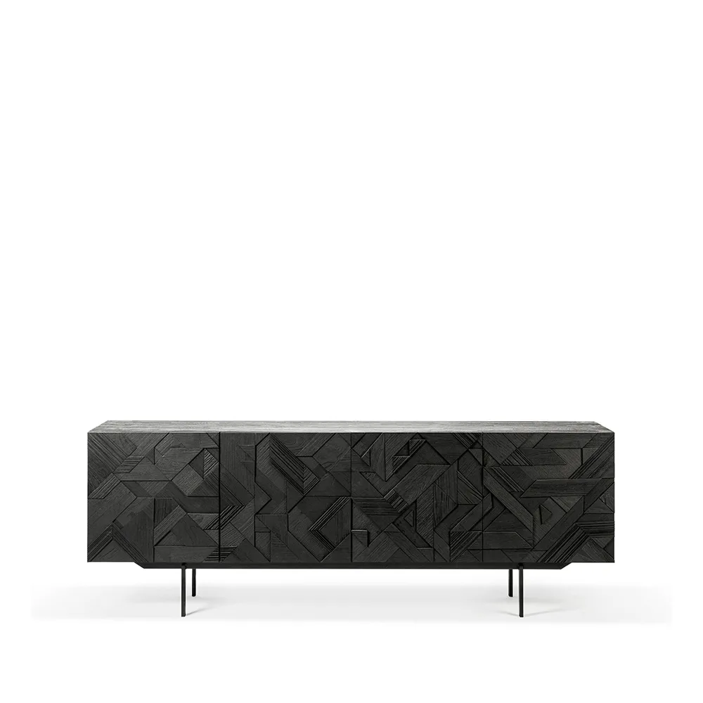 Graphic sideboard, Teak svart 4 dörrar Ethnicraft