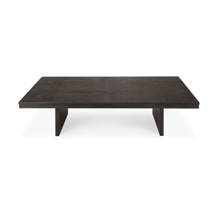 Grooves soffbord - Off black teak, 140x110 cm - Ethnicraft