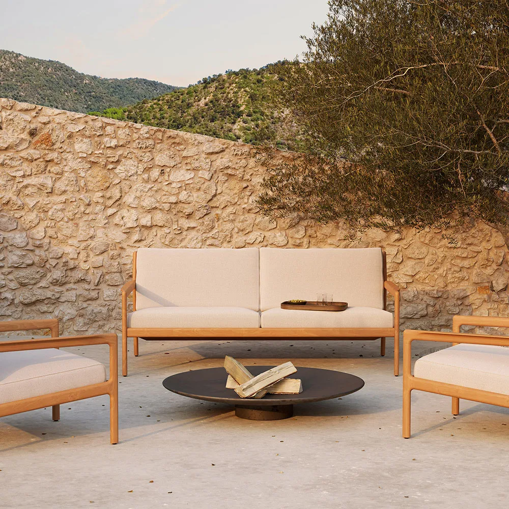 Jack outdoor soffa 2-sits teak, offwhite, teakstativ Ethnicraft