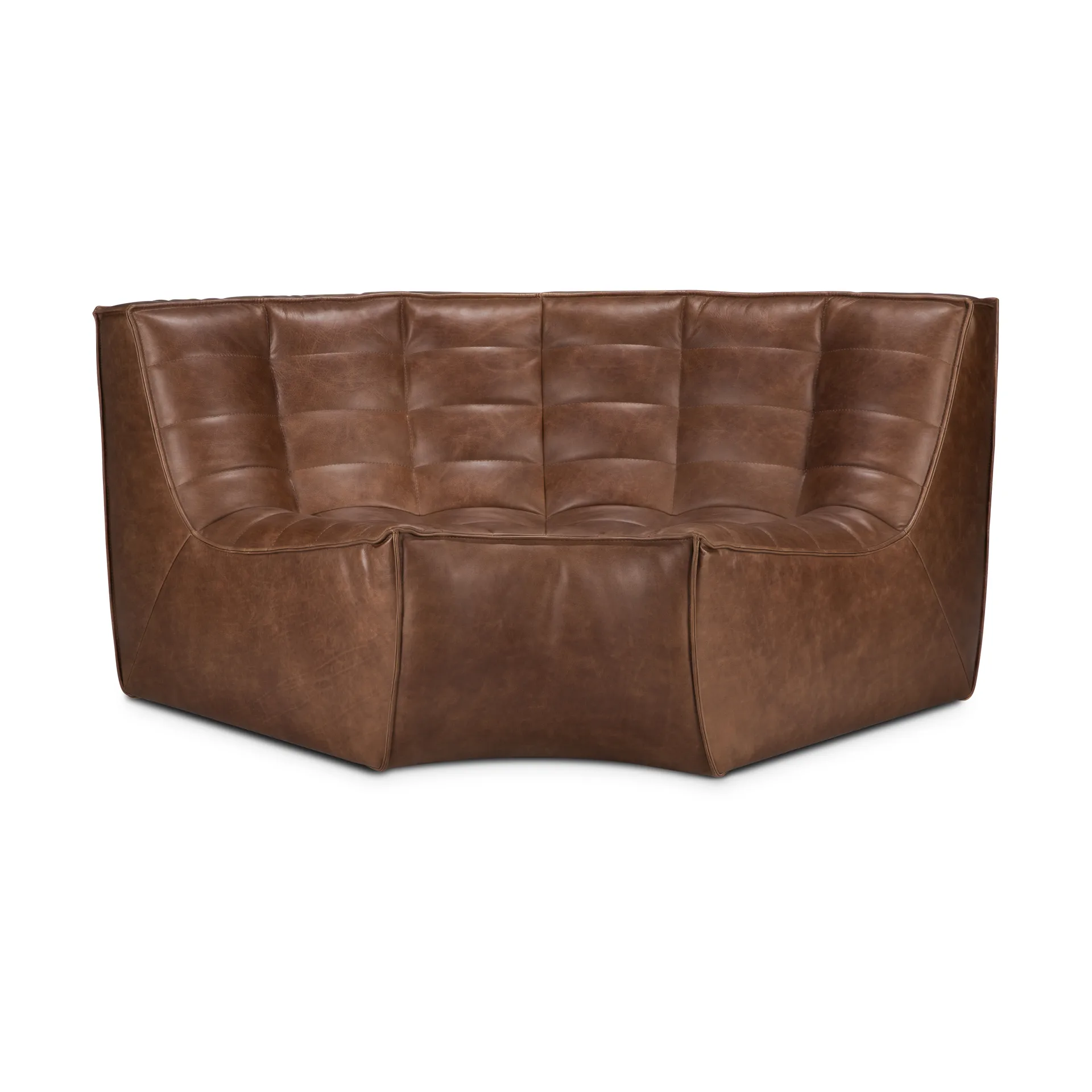 N701 hörnmodul rundad 90°, Läder Chestnut Ethnicraft
