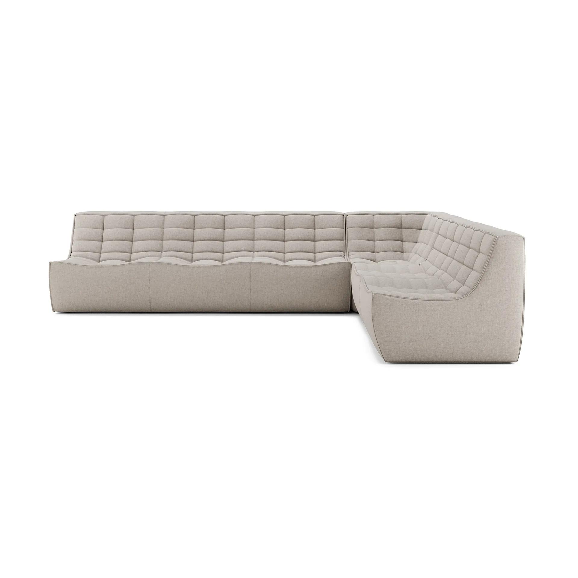 N701 modulhörnsoffa med rakt hörn, tyg Beige, 301x231 cm Ethnicraft