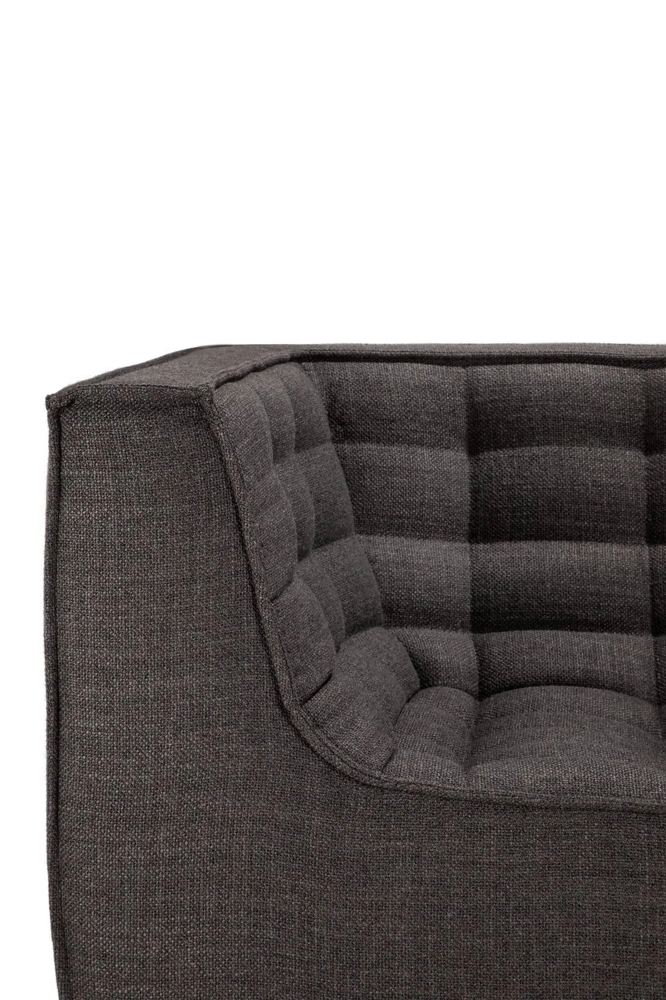 N701 soffa 2-sits, Dark grey, med armstöd Ethnicraft
