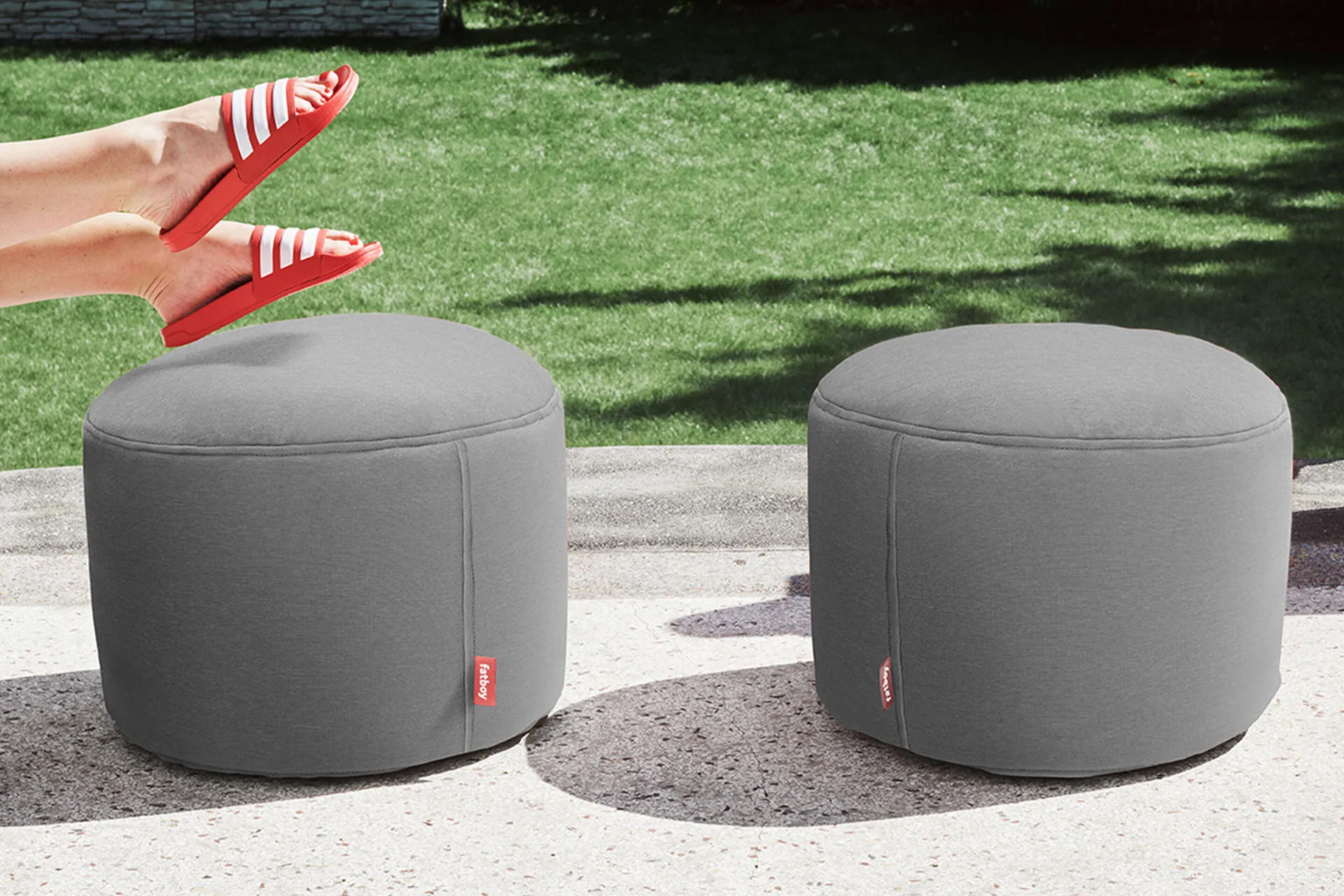 Point outdoor sittpuff, Rock grey, large, 70x70x40 cm Fatboy