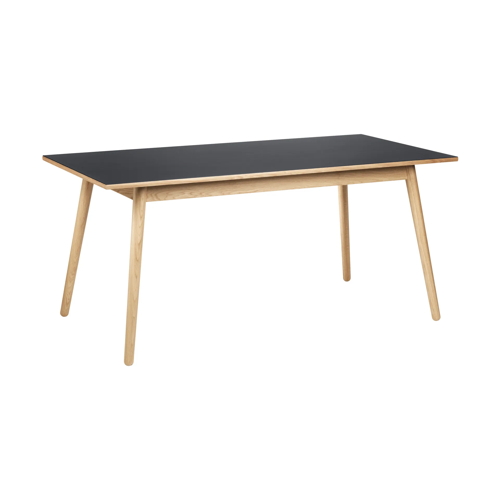 C35B matbord 82x160 cm, Black linoleum-oak nature waterbased laquer FDB Møbler