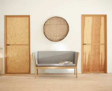 J149 soffa - Läder cognac-lackerad ek, 3-sits - FDB Møbler