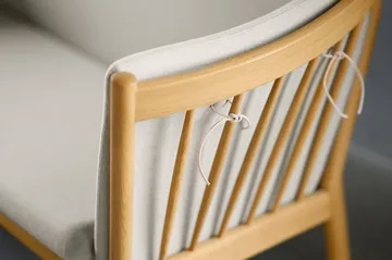 J149 soffa - Tyg mörkgrå-lackerad ek, 3-sits - FDB Møbler