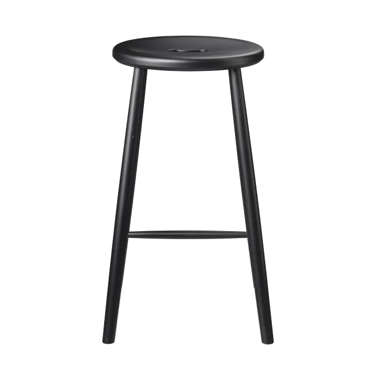 J27C Counter barstol, Beech black painted FDB Møbler